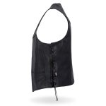 Hot Leathers VSM5008 USA Made Men’s Black Western Style Side Lace Premium Leather Biker Vest - Image 7
