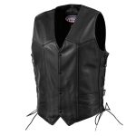 Hot Leathers VSM5008 USA Made Men’s ‘Buster’ Black Side Lace Premium Leather Vest - Image 8