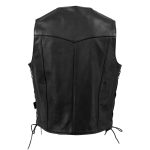 Hot Leathers VSM5008 USA Made Men’s ‘Buster’ Black Side Lace Premium Leather Vest - Image 6