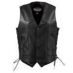 Hot Leathers VSM5008 USA Made Men’s ‘Buster’ Black Side Lace Premium Leather Vest - Image 7