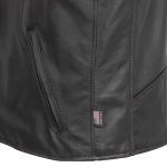 Hot Leathers VSM5009 USA Made Men’s Black V-Neck Premium Leather Zippered Motorcycle Rider Vest - Image 3