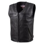 Hot Leathers VSM5009 USA Made Men’s ‘Slinger’ Black V-Neck Premium Leather Zippered Vest - Image 8