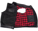 Hot Leathers VSM5101 Men’s USA Made Denim and Leather Biker Rider Vest with Red Lining - Image 8