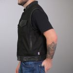 Hot Leathers VSM5101 Men’s USA Made Denim and Leather Biker Rider Vest with Red Lining - Image 4