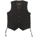 Hot Leathers VSM6102 Men’s Classic Black Denim Vest with Side Laces - Image 8