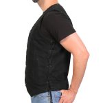 Hot Leathers VSM6102 Men’s Classic Black Denim Vest with Side Laces - Image 2