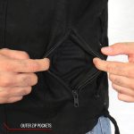 Hot Leathers VSM6102 Men’s Classic Black Denim Vest with Side Laces - Image 5