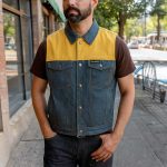 Hot Leathers VSM6103 Men’s ‘2-Tone’ Leather and Denim Club Style Biker Vest - Image 2