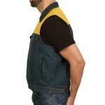 Hot Leathers VSM6103 Men’s ‘2-Tone’ Leather and Denim Club Style Biker Vest - Image 8