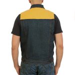Hot Leathers VSM6103 Men’s ‘2-Tone’ Leather and Denim Club Style Biker Vest - Image 4