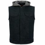 Hot Leathers VSM6201 Men’s Black ‘Conceal and Carry’ Hooded Denim Club Style Vest - Image 11
