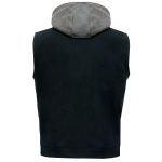 Hot Leathers VSM6201 Men’s Black ‘Conceal and Carry’ Hooded Denim Club Style Vest - Image 12