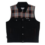 Hot Leathers VSM6204 Men’s ‘2-Tone’ Denim and Flannel Club Style Biker Vest - Image 8