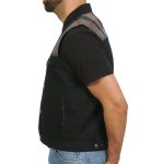 Hot Leathers VSM6204 Men’s ‘2-Tone’ Denim and Flannel Club Style Biker Vest - Image 3