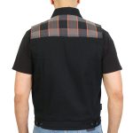 Hot Leathers VSM6204 Men’s ‘2-Tone’ Denim and Flannel Club Style Biker Vest - Image 2
