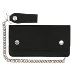 Hot Leathers WLC2016 Men’s 8″ Black Leather Oil Tan Bi-Fold Wallet w/ Change Pocket