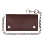Hot Leathers WLC2018 Men’s 7″ Leather Bi-Fold Biker Wallet w/ Multiple Storage and Swivel Trigger Clip Anti-Theft Stainless Steel Chain