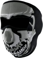 ZanHeadgear WNFM023 Neoprene Full Face Mask with Chrome Skull Design - Image 2