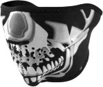 ZanHeadgear WNFM023H Neoprene Half Face Mask Chrome Skull - Image 2