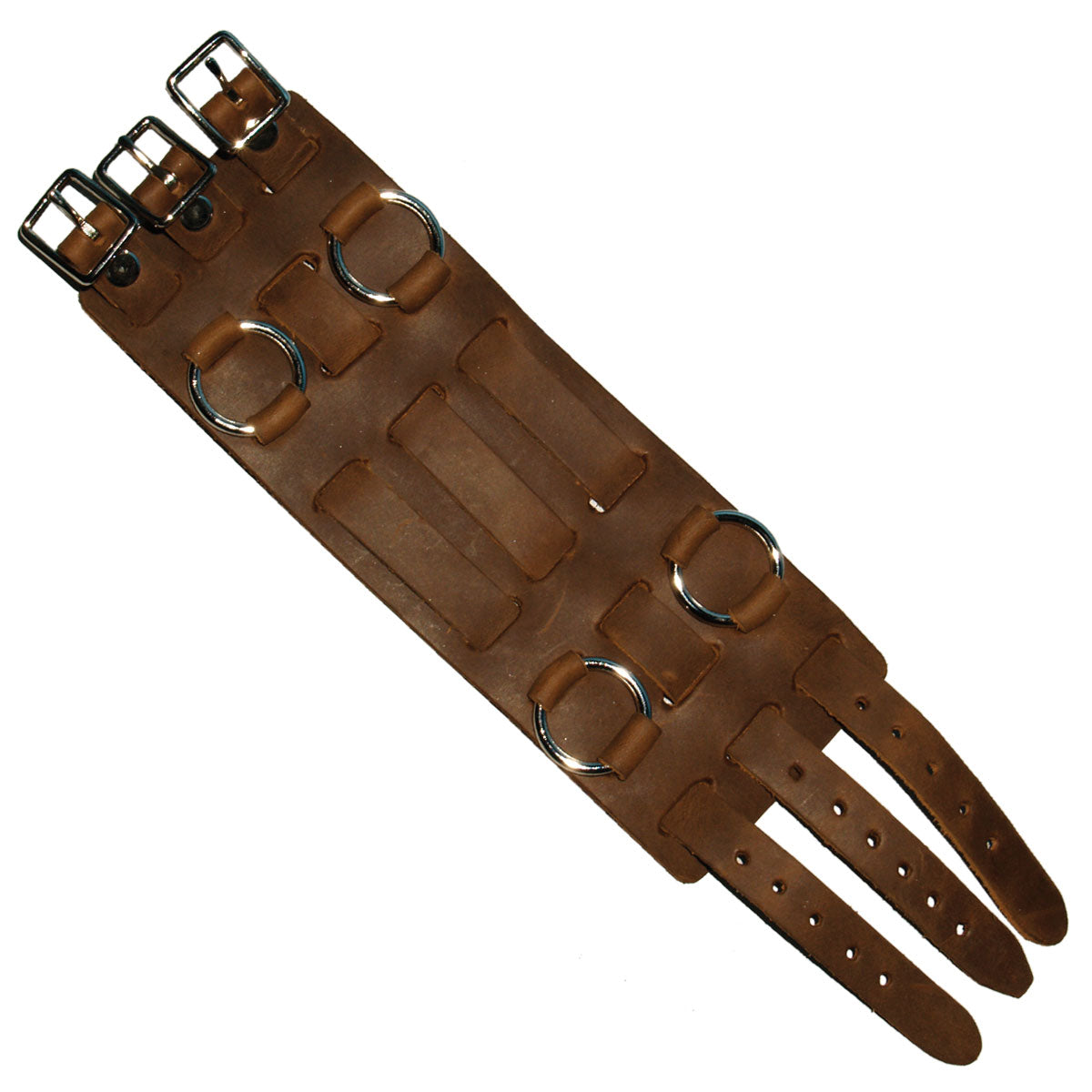Hot Leathers WTB1002 2.5″ 3-Strap Brown Leather Watchband