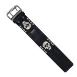 Hot Leathers WTB1003 1.5″ Skull Black Leather Watchband