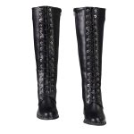 Milwaukee Leather X9442 Women’s Black Lace-Up Tall Fashion Biker Boots with High Heel & Studs - Image 3