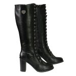 Milwaukee Leather X9442 Women’s Black Lace-Up Tall Fashion Biker Boots with High Heel & Studs - Image 9