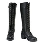 Milwaukee Leather XBL9442 Women’s Black Lace-Up Tall Fashion Biker Boots with Square Heel - Image 2