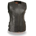 Milwaukee Leather MLL4515 Women’s Zipper Front SWAT Style Black Leather Vest