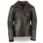 Milwaukee Leather MLL2580 Women’s Long Length Belt-Less Vented Black Leather Jacket