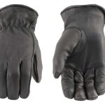 Men’s XG013 Black Deerskin Leather Motorcycle Riding Gloves