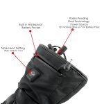 Nexgen Heat NXG17501SET Men’s Black Leather and Textile Heated Motorcycle Gloves w/Battery and Harness Wire - Image 5