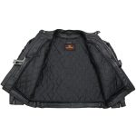 XKM1004 Men’s Black Leather Vented Jacket with Reflective Piping - Image 7