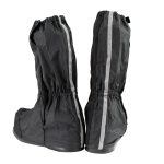 Unisex XS002 Black Full Coverage Hard Walking Sole Motorcycle Rain Boot Covers - Image 9