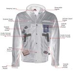 Milwaukee Leather Men’s Leather Shirt Jacket with Removable Hoodie and Patch Access – MLM1614 - Image 5