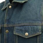 Men’s XS107 Classic Blue Snap Front Denim Vest with Shirt Style Collar - Image 5