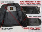 Milwaukee Leather LKM17014 Men’s Matte Black Premium Leather Protective Motorcycle Racing Style Biker Jacket w/ CE Armor - Image 14