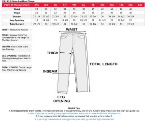 Genuine Leather XS1115 Men’s Classic Black Leather Chaps - Image 4