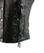 Milwaukee Leather XS1216 Ladies Black Leather Vest with Front Laces - Image 4
