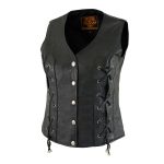 Milwaukee Leather XS1216 Ladies Black Leather Vest with Front Laces - Image 5