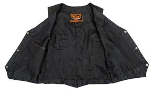 Milwaukee Leather XS1253 Women’s Classic Black Leather Vest with Buffalo Nickel Snap Buttons - Image 3