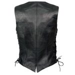 Milwaukee Leather ‘XS1254’ Women’s Classic Black ‘Buffalo Snap Buttons’ Side Lace Leather Vest - Image 2
