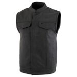 Milwaukee Leather Men’s Barrage Flat Black Leather Motorcycle Club Style Vest – LKM3790