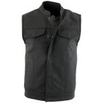 Milwaukee Leather Men’s Barrage Flat Black Leather Motorcycle Club Style Vest – LKM3790 - Image 8