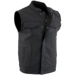 Milwaukee Leather Men’s Barrage Flat Black Leather Motorcycle Club Style Vest – LKM3790 - Image 9