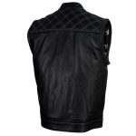 Milwaukee Leather LKM3784 Men’s Classic Black Leather Motorcycle Rider Vest Stars and Stripes Design w/ USA Flag Liner - Image 10