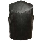 Leather King XS1310 Men’s Classic Black Leather Vest with Snap Button Closure - Image 2