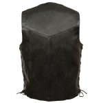Leather King XS1315 Men’s Classic ‘Side Laced’ Black Leather Vest - Image 2