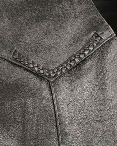 Men’s XS13512 Black Classic Braided Motorcycle Biker Vest - Image 4
