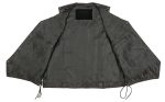 Men’s XS13512 Black Classic Braided Motorcycle Biker Vest - Image 2